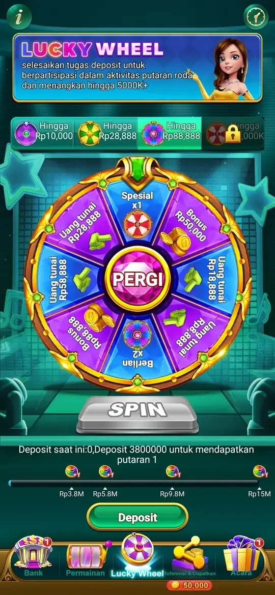 Spin Harta APK Tampilan Utama